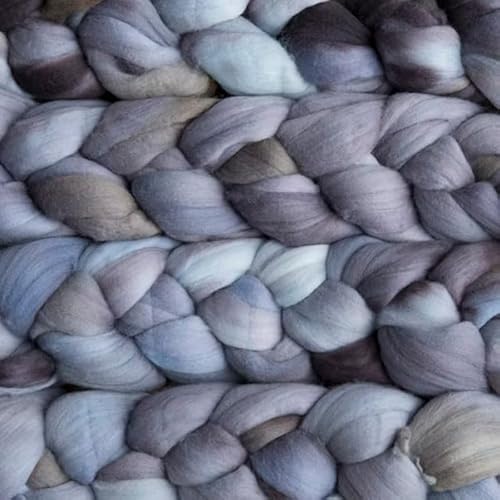 Spinnfasern Kammzug handgefärbt Wolle zum spinnen, Malabrigo Nube, Spinnband Märchenwolle Filzwolle Merino, 113g, filzen, weben (Plomo) von Malabrigo