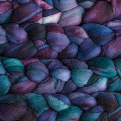 Spinnfasern Kammzug handgefärbt Wolle zum spinnen, Malabrigo Nube, Spinnband Märchenwolle Filzwolle Merino, 113g, filzen, weben (Whales Road) von Malabrigo