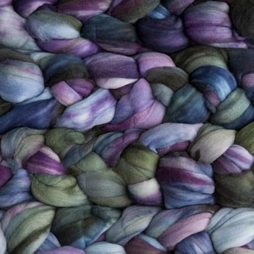 Spinnfasern Kammzug handgefärbt Wolle zum spinnen, Malabrigo Nube, Spinnband Märchenwolle Filzwolle Merino, 113g, filzen, weben (Zarzamora) von Malabrigo