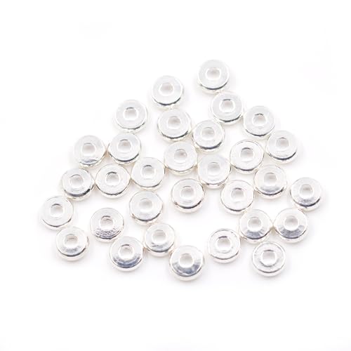 Malahill Ausgezeichnete Qualität, 8 x 2 mm Abstandshalter-Perlen für Schmuck, Halsketten, Armbänder, 100 Stück, silberfarben Malahill Ausgezeichnete Qualität, 8 x 2 mm Abstandshalter-Perlen für Schmuck, Halsketten, Armbänder, 100 Stück, silberfarben von Malahill