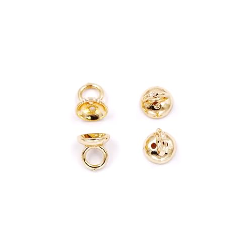 Malahill Endkappen für Schmuckherstellung, 50 Stück, 4,5 x 5 mm, 14 Karat Gold Malahill Endkappen für Schmuckherstellung, 50 Stück, 4,5 x 5 mm, 14 Karat Gold von Malahill