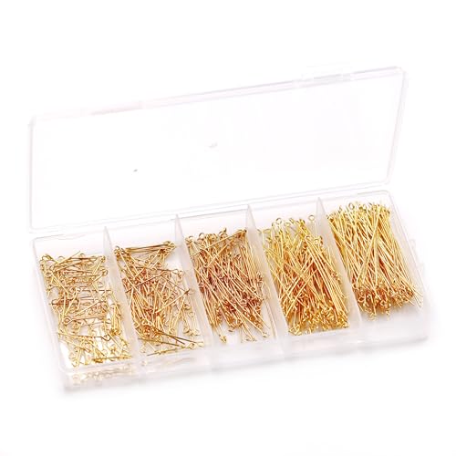 Malahill Hochwertige Schmuckstücke, 500 Stück Ösennadeln für die Schmuckherstellung, 18 Karat Gold, 16–50 mm Malahill Hochwertige Schmuckstücke, 500 Stück Ösennadeln für die Schmuckherstellung, 18 Karat Gold, 16–50 mm von Malahill