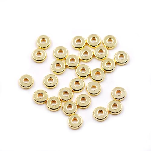 Malahill Hochwertige Schmuckstücke, 6 x 2 mm Abstandshalter für Schmuck, Halsketten, Armbänder, 100 Stück, 18 Karat Gold Malahill Hochwertige Schmuckstücke, 6 x 2 mm Abstandshalter für Schmuck, Halsketten, Armbänder, 100 Stück, 18 Karat Gold von Malahill