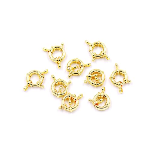 Malahill Hochwertige Schmuckzubehör, Radverschlüsse für Schmuckherstellung, 15 mm, 18 Karat Gold, 30 Stück Malahill Hochwertige Schmuckzubehör, Radverschlüsse für Schmuckherstellung, 15 mm, 18 Karat Gold, 30 Stück von Malahill