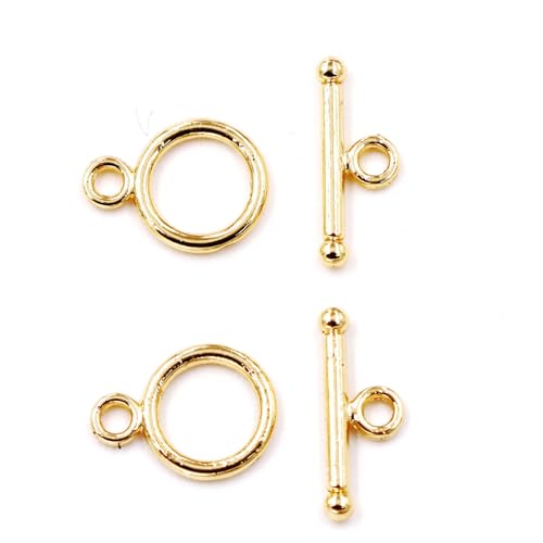 Malahill Knebelverschluss für Schmuckherstellung, OT-Verschluss für Halsketten, Armbänder, 14 mm, 18 Karat Gold, 30 Sets Malahill Knebelverschluss für Schmuckherstellung, OT-Verschluss für Halsketten, Armbänder, 14 mm, 18 Karat Gold, 30 Sets von Malahill