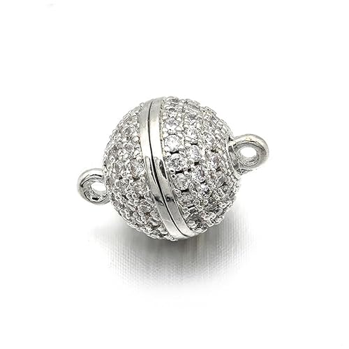 Malahill Runde Verschlüsse für Schmuckherstellung, 12 mm, Weißgold, Weiß, 10 Stück von Malahill