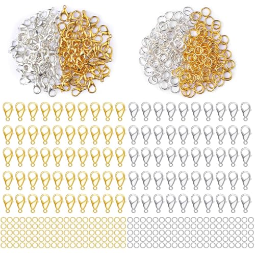 Malahill Schmuck-Set für Schmuckherstellung, 300 offene Binderinge und Karabinerverschlüsse, A6, normale Qualität Malahill Schmuck-Set für Schmuckherstellung, 300 offene Binderinge und Karabinerverschlüsse, A6, normale Qualität von Malahill
