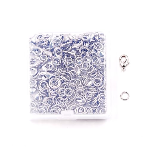 Malahill Schmuck-Set zur Schmuckherstellung, 100 Karabinerverschlüsse mit 200 offenen Binderingen für Armbänder, Halsketten, B2, ausgezeichnete Qualität von Malahill