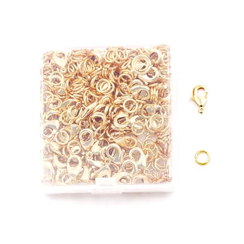 Malahill Schmuck-Set zur Schmuckherstellung, 100 Karabinerverschlüsse mit 200 offenen Binderingen für Armbänder, Halsketten, B3, hervorragende Qualität von Malahill