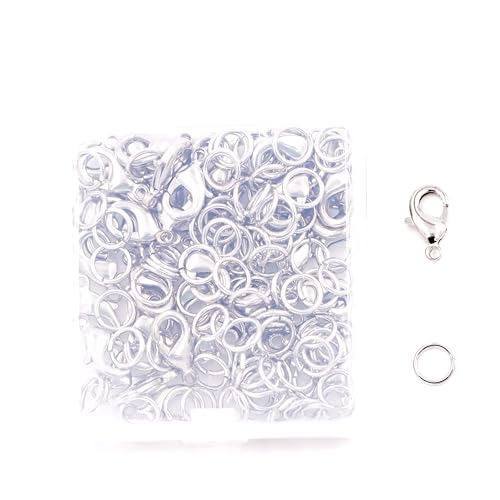 Malahill Schmuck-Set zur Schmuckherstellung, 50 Karabinerverschlüsse mit 100 offenen Binderingen für Armbänder, Halsketten, B4, hervorragende Qualität von Malahill