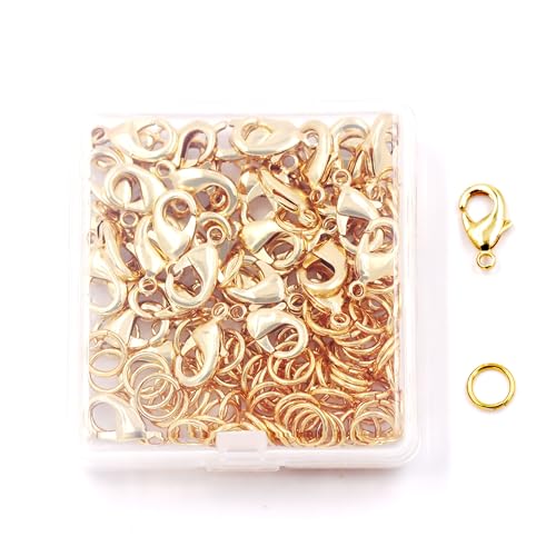 Malahill Schmuck-Set zur Schmuckherstellung, 50 Karabinerverschlüsse mit 100 offenen Binderingen für Armbänder, Halsketten, B5, ausgezeichnete Qualität Malahill Schmuck-Set zur Schmuckherstellung, 50 Karabinerverschlüsse mit 100 offenen Binderingen für Armbänder, Halsketten, B5, ausgezeichnete Qualität von Malahill