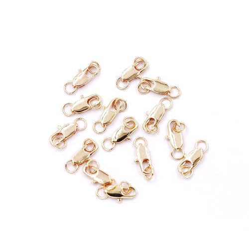 Malahill Schmuckzubehör, Fischschwanz-Verschlüsse mit geschlossenem Ring für Schmuckherstellung, 7 x 14 mm, 14 Karat Gold, 30 Stück Malahill Schmuckzubehör, Fischschwanz-Verschlüsse mit geschlossenem Ring für Schmuckherstellung, 7 x 14 mm, 14 Karat Gold, 30 Stück von Malahill