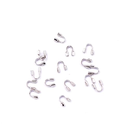 Malahill Schmuckzubehör von ausgezeichneter Qualität, 100 Stück, Drahtschutz für Schmuckherstellung, 4,5 x 4,5 mm, Weißgold Malahill Schmuckzubehör von ausgezeichneter Qualität, 100 Stück, Drahtschutz für Schmuckherstellung, 4,5 x 4,5 mm, Weißgold von Malahill