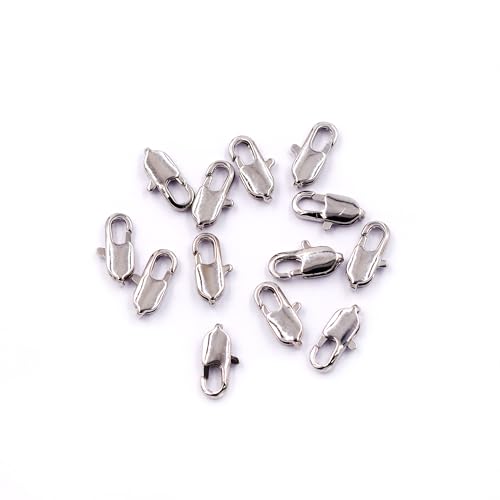 Malahill Schmuckzubehör von ausgezeichneter Qualität, 40 Stück, Fischschwanz-Verschlüsse für Schmuckherstellung, 6 x 12 mm, Weißgold Malahill Schmuckzubehör von ausgezeichneter Qualität, 40 Stück, Fischschwanz-Verschlüsse für Schmuckherstellung, 6 x 12 mm, Weißgold von Malahill