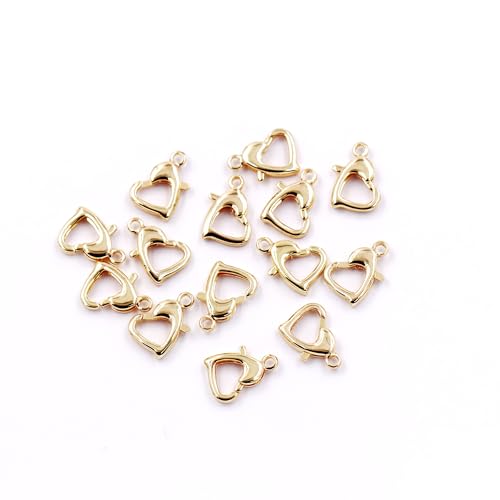 Malahill Schmuckzubehör von ausgezeichneter Qualität, 40 Stück, Herzverschlüsse für Schmuckherstellung, 7 x 11 mm, 14 Karat Gold Malahill Schmuckzubehör von ausgezeichneter Qualität, 40 Stück, Herzverschlüsse für Schmuckherstellung, 7 x 11 mm, 14 Karat Gold von Malahill
