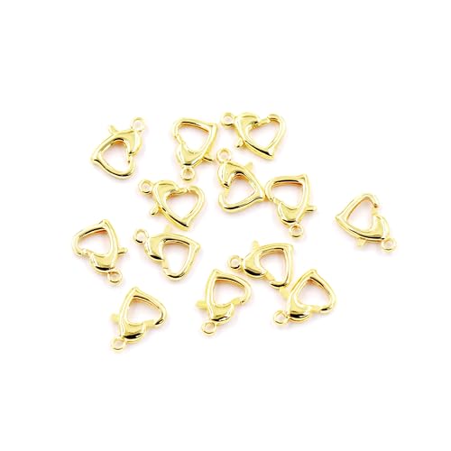 Malahill Schmuckzubehör von ausgezeichneter Qualität, 40 Stück, Herzverschlüsse für Schmuckherstellung, 7 x 11 mm, 18 Karat Gold Malahill Schmuckzubehör von ausgezeichneter Qualität, 40 Stück, Herzverschlüsse für Schmuckherstellung, 7 x 11 mm, 18 Karat Gold von Malahill