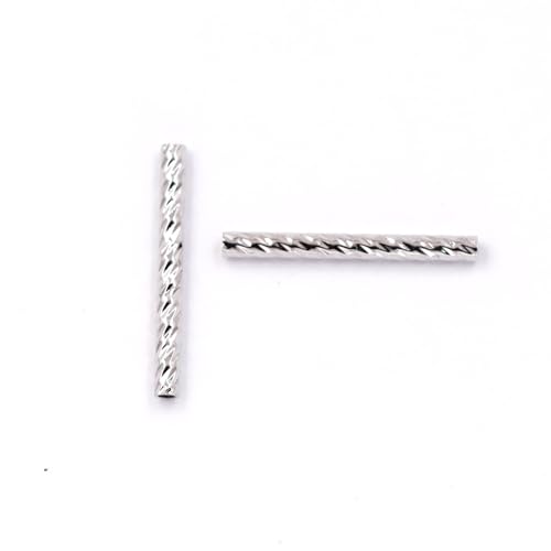 Malahill Streight Röhrenperlen zur Schmuckherstellung, 1,5 x 15 mm, Weißgold, 100 Stück von Malahill