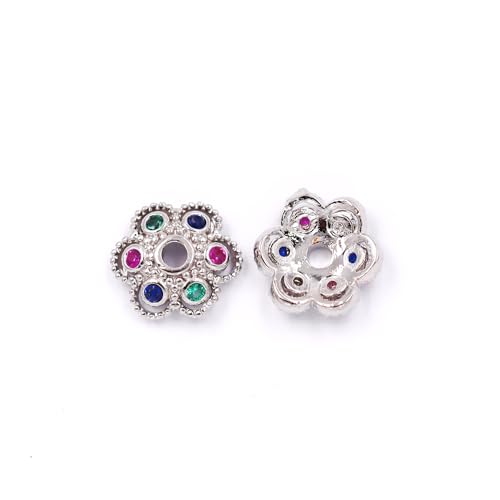 Malahill Zirkonia-Perlenkappen für Schmuckherstellung, 8 mm, Weißgold, 20 Stück Malahill Zirkonia-Perlenkappen für Schmuckherstellung, 8 mm, Weißgold, 20 Stück von Malahill