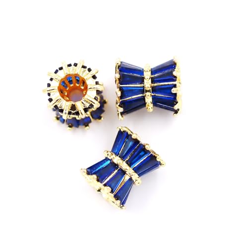 Malahill Zwischenperlen aus Zirkonia, zur Schmuckherstellung, 7 x 7,5 mm, 18 Karat Goldblau von Malahill
