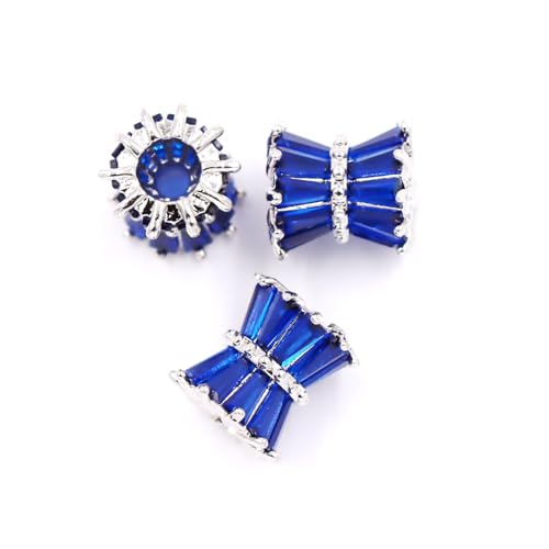 Malahill Zwischenperlen aus Zirkonia, zur Schmuckherstellung, 8 x 10 mm, Weißgold, Blau Malahill Zwischenperlen aus Zirkonia, zur Schmuckherstellung, 8 x 10 mm, Weißgold, Blau von Malahill
