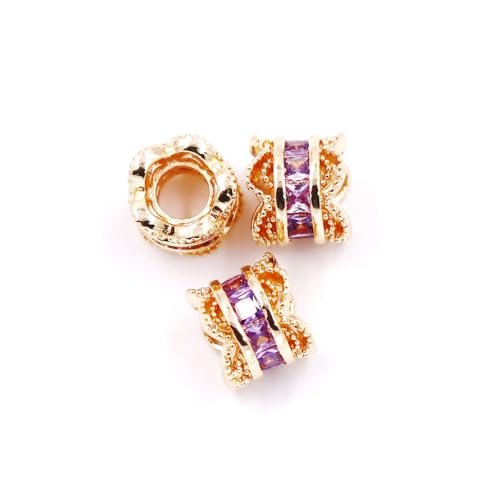 Malahill Zwischenperlen aus Zirkonia, zur Schmuckherstellung, 8 x 7 mm, 14 Karat Gold, Violett Malahill Zwischenperlen aus Zirkonia, zur Schmuckherstellung, 8 x 7 mm, 14 Karat Gold, Violett von Malahill