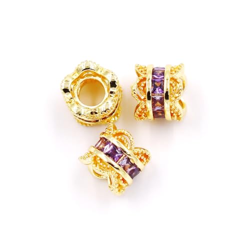 Malahill Zwischenperlen aus Zirkonia, zur Schmuckherstellung, 8 x 7 mm, 18 Karat Gold, Violett Malahill Zwischenperlen aus Zirkonia, zur Schmuckherstellung, 8 x 7 mm, 18 Karat Gold, Violett von Malahill