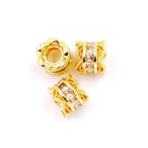 Malahill Zwischenperlen aus Zirkonia, zur Schmuckherstellung, 8 x 7 mm, 18 Karat Gold-Weiß Malahill Zwischenperlen aus Zirkonia, zur Schmuckherstellung, 8 x 7 mm, 18 Karat Gold-Weiß von Malahill