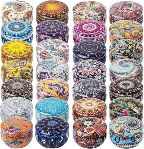 Malloom 28 Stück Bunte Kerzendosen, 2,2 oz Runde Zodiac-Kerzenbehälter mit Deckeln, Leere Runde Dosen im Großpack für Kerzenherstellung, DIY Bastelprojekte & Aufbewahrung Malloom 28 Stück Bunte Kerzendosen, 2,2 oz Runde Zodiac-Kerzenbehälter mit Deckeln, Leere Runde Dosen im Großpack für Kerzenherstellung, DIY Bastelprojekte & Aufbewahrung von Malloom