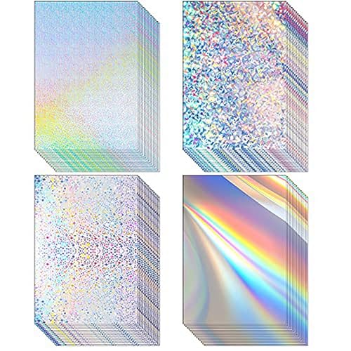 Malloy 100 Stück Glänzende, Schillernde Spiegelpapierbögen im A4-Format mit Gemischten Farben von Malloy