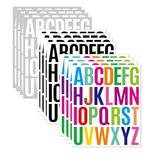 Malloy 12 Blatt Buchstabenaufkleber, 312 Stück Wasserfeste Alphabet-Aufkleber, 2 Selbstklebendes Buchstaben-Set, Vinyl-Buchstabenaufkleber Malloy 12 Blatt Buchstabenaufkleber, 312 Stück Wasserfeste Alphabet-Aufkleber, 2 Selbstklebendes Buchstaben-Set, Vinyl-Buchstabenaufkleber von Malloy