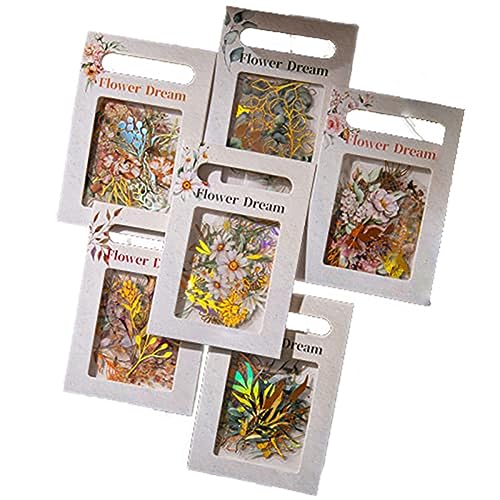 Malloy 240 Stück Botanische Goldfolienaufkleber, Holografische Blumen-Eukalyptus-Scrapbooking-Aufkleber mit Klarem Hintergrund Malloy 240 Stück Botanische Goldfolienaufkleber, Holografische Blumen-Eukalyptus-Scrapbooking-Aufkleber mit Klarem Hintergrund von Malloy