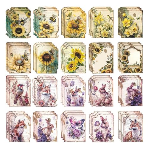 Malloy 60 Stück Vintage-Scrapbooking-Papier, Decoupage-Papier für Möbel, Basteln, Pflanzen, Aussehende Papiere Malloy 60 Stück Vintage-Scrapbooking-Papier, Decoupage-Papier für Möbel, Basteln, Pflanzen, Aussehende Papiere von Malloy