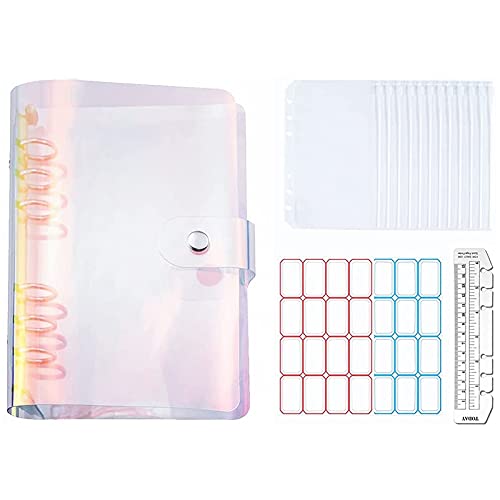 Malloy A6 Budget Binder HüLle mit 12 StüCk 6 Loch Geld UmschläGen, Durchsichtige Lose Blatt Beutel mit Buntem Regenbogen Binder HüLle Malloy A6 Budget Binder HüLle mit 12 StüCk 6 Loch Geld UmschläGen, Durchsichtige Lose Blatt Beutel mit Buntem Regenbogen Binder HüLle von Malloy