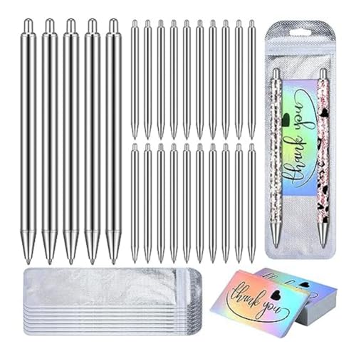 Malloy Edelstahl-Stiftrohling, Wiederverschließbare Beutel und Holografische Dankeskarten-Set für Selbstgemachte Glitzerstifte, Epoxidharz-Stiftverpackung, Einfach zu Verwenden Malloy Edelstahl-Stiftrohling, Wiederverschließbare Beutel und Holografische Dankeskarten-Set für Selbstgemachte Glitzerstifte, Epoxidharz-Stiftverpackung, Einfach zu Verwenden von Malloy