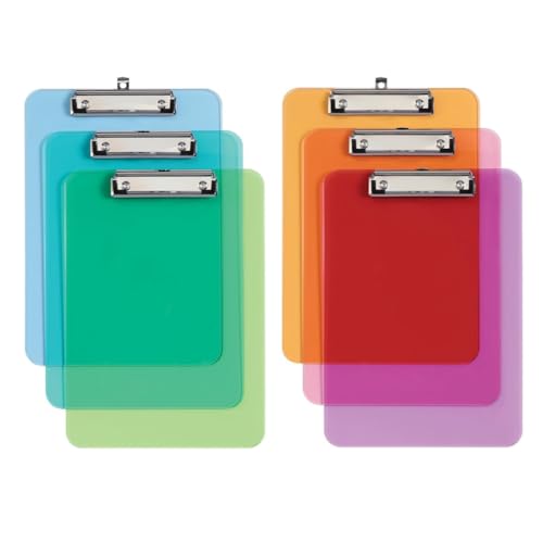 Malloy Kunststoff-Klemmbretter, Metallclip mit Kunststoffecken, 12,5 X 9, 6er-Pack von Malloy