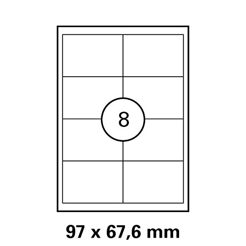 LUMA 4797670 Universal-Etiketten 97,0 x 67.6mm A4 100 Bogen mit je 8 Etiketten von malu