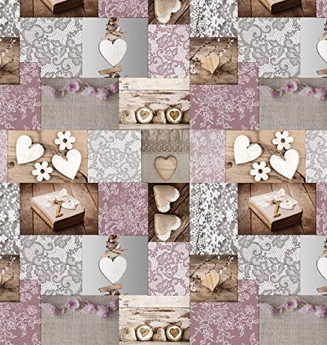 PVC Tischdecke Amore Wachstuch · Eckig · Länge & Breite wählbar · abwaschbare Tischdecke · Herz Hochzeit Liebe Rosa Grau, Größe:130 x 220 cm PVC Tischdecke Amore Wachstuch · Eckig · Länge & Breite wählbar · abwaschbare Tischdecke · Herz Hochzeit Liebe Rosa Grau, Größe:130 x 220 cm von Mambo-Design