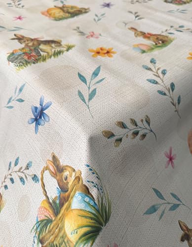 PVC Tischdecke Bunny Ostern bunt Osterhase beige Leinen Meterware Wachstuch Eckig Breite & Länge wählbar abwaschbar, Größe:80 x 160 cm PVC Tischdecke Bunny Ostern bunt Osterhase beige Leinen Meterware Wachstuch Eckig Breite & Länge wählbar abwaschbar, Größe:80 x 160 cm von Mambo Design