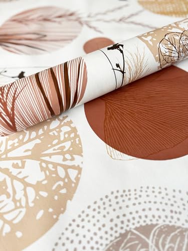 PVC Tischdecke Herbst BRAUN Wachstuch Eckig Länge & Breite wählbar abwaschbare Tischdecke Herbstmotiv Kreise, Größe:120 x 180 cm von Mambo Design