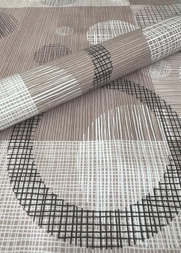 PVC Tischdecke Kreise braun Taupe beige schwarz Meterware Wachstuch Eckig Breite & Länge wählbar abwaschbar, Größe:140 x 280 cm PVC Tischdecke Kreise braun Taupe beige schwarz Meterware Wachstuch Eckig Breite & Länge wählbar abwaschbar, Größe:140 x 280 cm von Mambo Design
