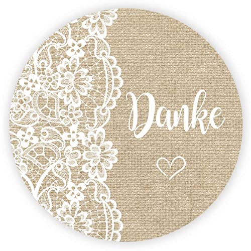 MameArt 100stk 4cm Aufkleber Hochzeit, Sticker für Hochzeit Gastgeschenk Taufe Kommunion Geburtstag Feste Geschenke Präsente (Danke), 3DE0111A von MameArt