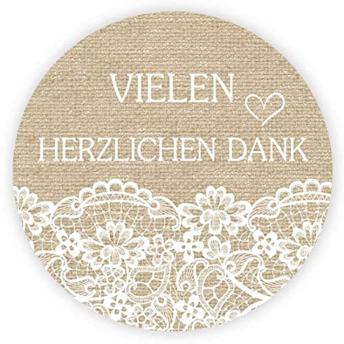 MameArt 100stk 4cm Aufkleber Hochzeit, Sticker für Hochzeit Gastgeschenk Taufe Kommunion Geburtstag Feste Geschenke Präsente (VIELEN HERZLICHEN Dank), 3DE0111A von MameArt