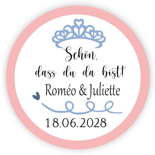MameArt 50 Pièces Autocollants Mariage Personnalisés, Pour des larmes de joie, 4cm personnalisé magnifiquement conçu Mariage, baptême, communion, autocollant fête d’anniversaire (Liebe 1) von MameArt