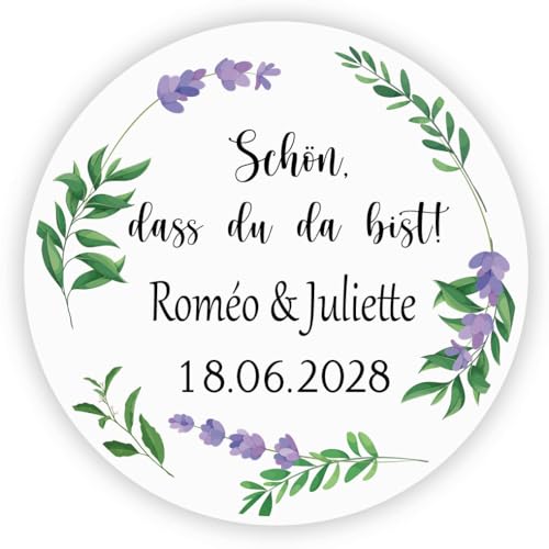 MameArt 50 Pièces Autocollants Mariage Personnalisés, Pour des larmes de joie, 4cm personnalisé magnifiquement conçu Mariage, baptême, communion, autocollant fête d’anniversaire (Liebe 2) von MameArt