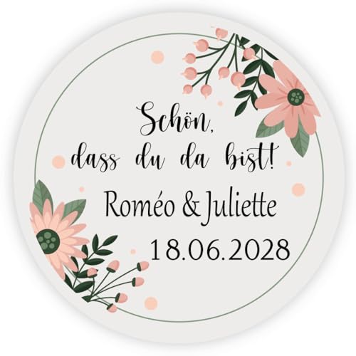 MameArt 50 Pièces Autocollants Mariage Personnalisés, Pour des larmes de joie, 4cm personnalisé magnifiquement conçu Mariage, baptême, communion, autocollant fête d’anniversaire (Liebe 3) von MameArt