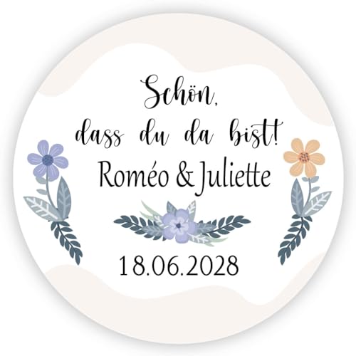 MameArt 50 Pièces Autocollants Mariage Personnalisés, Pour des larmes de joie, 4cm personnalisé magnifiquement conçu Mariage, baptême, communion, autocollant fête d’anniversaire (Liebe 5) von MameArt