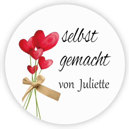 MameArt 50stk Aufkleber Selbstgemacht Personalisiert, 4cm Sticker Handmade Gelee Stauaufkleber Taufe Geburtstag Feste Geschenke Präsente (Blumen 05) von MameArt