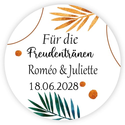 MameArt 50stk Hochzeitsaufkleber Für die Freudentränen, 4cm bunte hübsche Aufkleber für Hochzeiten, Taufen, Kommunionen, Geburtstagsfeiern und Erinnerungsgeschenke DE0704 (Liebe 1) von MameArt