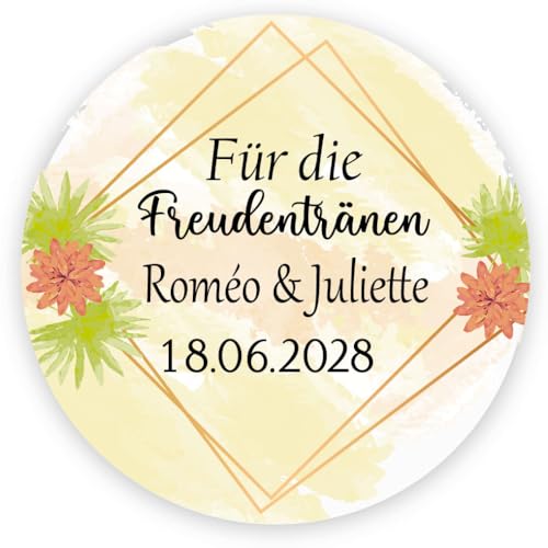 MameArt 50stk Hochzeitsaufkleber Für die Freudentränen, 4cm bunte hübsche Aufkleber für Hochzeiten, Taufen, Kommunionen, Geburtstagsfeiern und Erinnerungsgeschenke DE0704 (Liebe 5) von MameArt