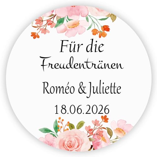 MameArt 50stk Personalisiert Elegante Hochzeitsdeko-Aufkleber Für die Freudentränen, 4cm Sticker für Hochzeit Taufe Kommunion Geburtstag Feste Geschenke Präsente (Liebe 4) von MameArt